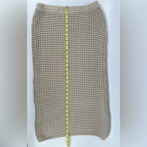 Gianni Bini Tan Crochet Edie Skirt Set Halter Top Natural Midi Skirt L Large - Picture 7 of 12